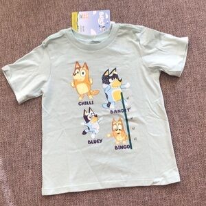 MOOSE Toddler Boy Girl Bluey Printed Short Sleeve T-Shirt Green 4T